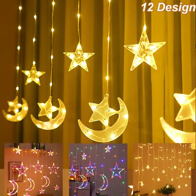 Ramadan Icicle String Lights EID Mubarak Muslim Party Fairy LED Curtain Lights • £8.99