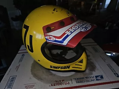 VINTAGE 80s SIMPSON M52 Mx Motorcycle Helmet  Ahmra 7 3/8 • $175