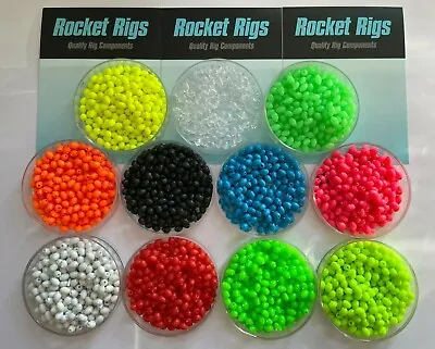 SEA FISHING BEADS (100) - Oval 3 X 5mm Or Round 4 5 6 8 Or 10mm - 20 Colours • £1.29