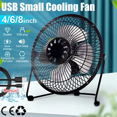 $13.55 • Buy 4/6/8  Inch Portable Mini USB Small Cooling Fan Desk Desktop Personal Cooler OZ
