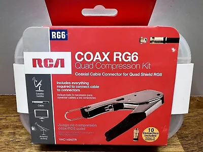 RCA VHC145KITR RG6 Quad Shield Compression Coax Cable Connector Kit New! • $19.49