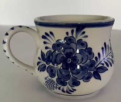 Vintage DELFT BLUE Mug Coffee Cup Holland/Dutch Windmill/Flowers Hand Painted • $9.95