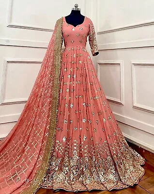 Gown Salwar Kameez Suit New Party Wear Pakistani Indian Wedding Dress Bollywood • $51.29