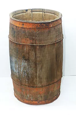 Vintage Metal Banded Wooden Nail Keg/Barrel INV17002 • $49