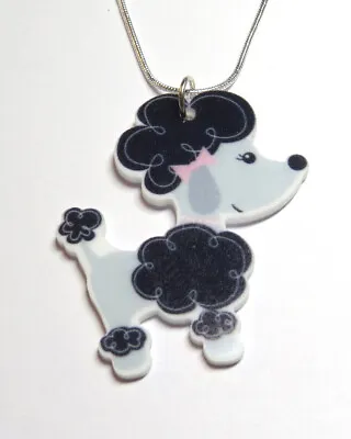 LASER CUT ACRYLIC NECKLACE - FRENCH POODLE PENDANT - 48x40mms......SM1161 • £7.95