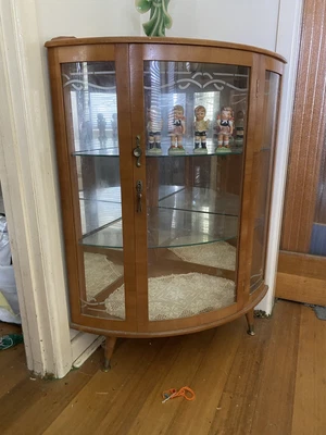 $200 • Buy Vintage Corner Display Cupboard C1950s