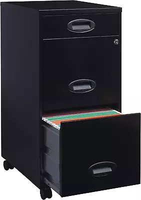 Lorell LYS SOHO 18  3-Drawer File Cabinet Black  • $155.11