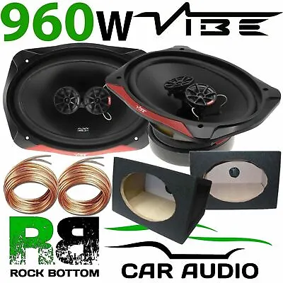 £109.99 • Buy VIBE SLICK 69.3 960 Watts A Pair 3-Way CAR VAN Speakers & 6x9 BLACK Pod Box PAIR