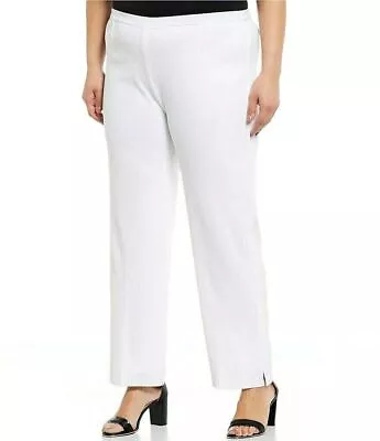 Ming Wang Acrylic Knit Ankle Pants Side Slits Lined White PLUS Sz 1X NWT $235 • $59.99