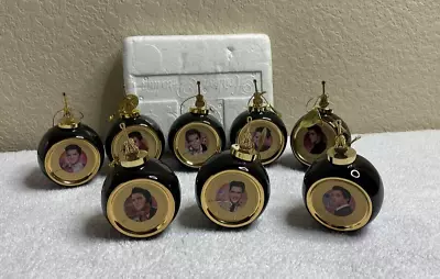 Set Of 8 Bradford Exchange Elvis Presley Solid Gold Christmas Ornaments COA's • $108.30