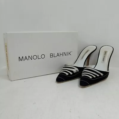 Manolo Blahnik Black Heels UK 6.5 EU39.5 Womens RMF53-ER • £7.99