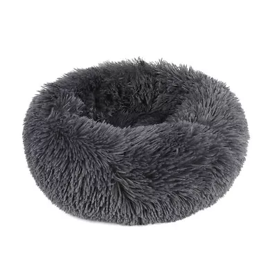 27.6  Calming Dog Bed Warming Cozy Soft Round Cat Bed Plush Cushion Bed Washable • $23.88