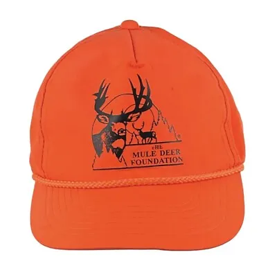 Vintage Mule Deer Foundation Neon Orange Rope Brim Snapback Hat Cap • $14.39