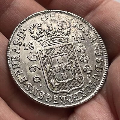 Brazil - 1814 Silver 960 Reis Struck Over Silver 8 Reales • £225