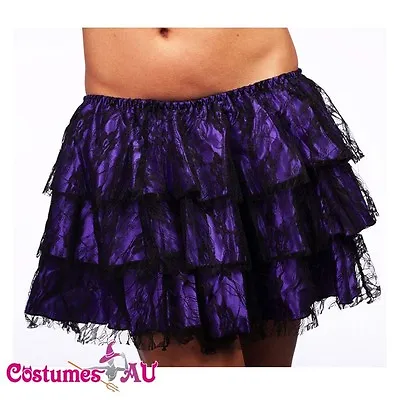 New Purple Satin Skirt Costume Petticoat Size 6 8 10 12 14 16 • $5.66