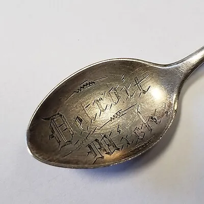 Sterling Souvenir Silver Spoon - Detroit Michigan - Hand Engraved - SKU-FL0760 • $54