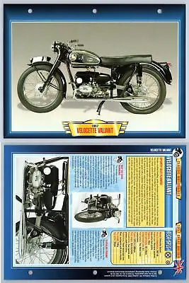 Velocette Valiant - 1957 - Classic Motorbikes - Atlas Motorbike Fact File Card • $4.23