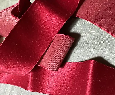 Vintage Silk Christmas Red 1  Ribbon Trim 28  • $18.99