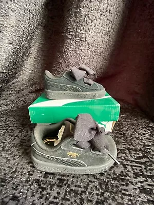 £22 • Buy Puma Infant Black Heart Suede Trainers New With Box Infant Size Uk7