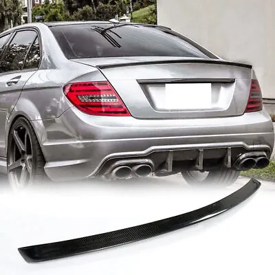 Real Carbon Fiber Rear Spoiler Wing For Benz W204 Sedan C200 C230 C250 AMG 08-14 • $128.64