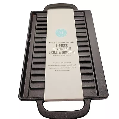 Martha Stewart Pre-Seasoned Cast Iron 1 Piece Reversible Grill & Griddle 13 X 9  • $29.98