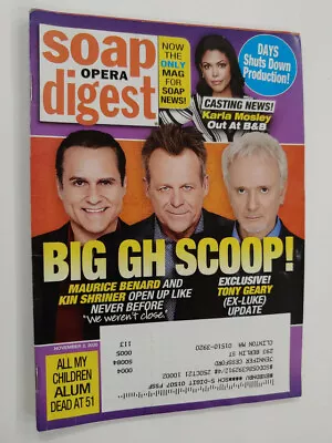 Soap Opera Digest November 2 2020 Maurice Benard M212 • $12.99