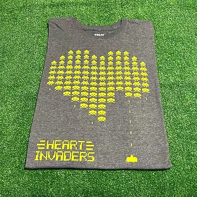 Space Invaders Iconic Arcade Retro Video Game Gray Graphic T-Shirt Big Size 2XL • $12