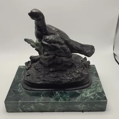 Jules Moigniez Bronze Partridge Statue On Marble Base 8.5 Inches Tall • $299