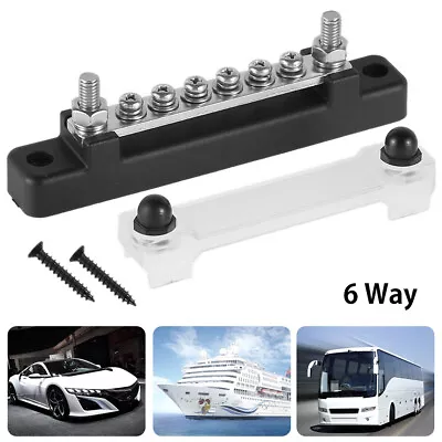 £10.63 • Buy 6 Way Bus Bar With Cover 150A 12V & 24V For Boat, Mobile Home, Caravan .Q