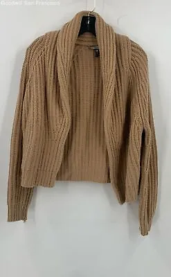 Vince Womens Brown Wool Cashmere Long Sleeve Open Front Cardigan Sweater Size XS • $17.99