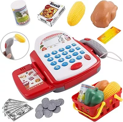 £13.19 • Buy Kids Electronic Cash Register Toy Working Scan Till Play Food Shopping Basket
