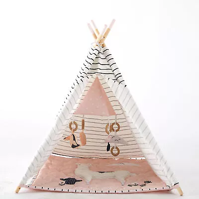 Wonder&Wise Baby Kids Foldable Activity Toy Teepee Play Tent W/ Llama Mat (Used) • $40.02