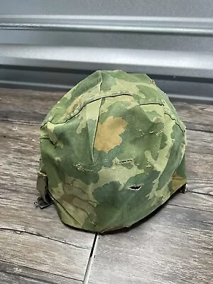 Vietnam Era Steel Pot Helmet With Liner And Cloth Camouflage Cover E1 • $134.99