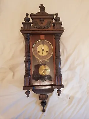 Antique Chiming Wall Clock Possibly Edwardian Vienna • £50