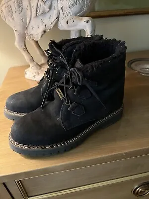 Vtg Sorel Black Suede Leather Lined Boots Excellent Canada  Size 7.5 • $57