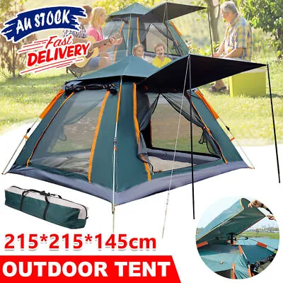$67.98 • Buy 3-4Person Instant Camping Tent Auto Pop Up Family Hiking Dome Waterproof Shelter