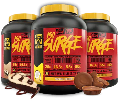 MUTANT ISO SURGE 5LBS Gourmet Whey Protein Isolate Shake EAAs Glutamines 25g • $86.99