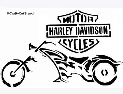 Harley Motorcycle Flaming Stencil Durable & Reusable 7x4 Inch Free Shipping • $5.99