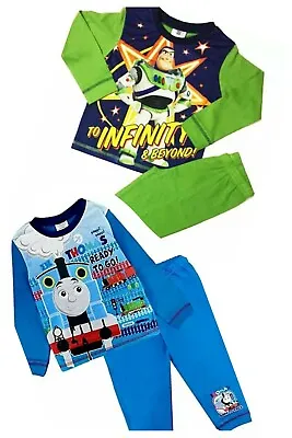 £9.99 • Buy Boys Pyjamas PJs Sleepwear Thomas The Tank Engine Buzz Lightyear Kids Ages 1 - 5