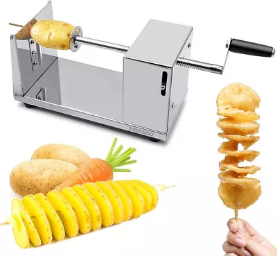 Manual Stainless Steel Twisted Potato Slicer Spiral Vegetable Cutter French Fry • $19.97