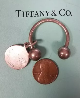 VINTAGE 30mm HORSE SHOE BALL END KEY RING WITH TIFFANY & CO STERLING SILVER TAG! • $49.99