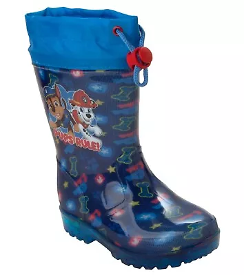 Boys Paw Patrol Wellies Light Up Wellys Rain Wellington Boots Kids Uk Size 5-10 • £16.99