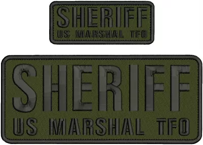 Sheriff Us Marshal Tfo Emb Patch 4x10 And 2x5 Hook On Back Od Green/black • $16.75