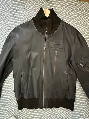 Mens Large All Saints Leather Jacket • £75