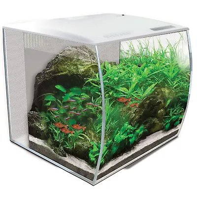 Fluval Flex LED Nano White Aquarium Tank Integral Filter & Remote Opt Heater • £144.99