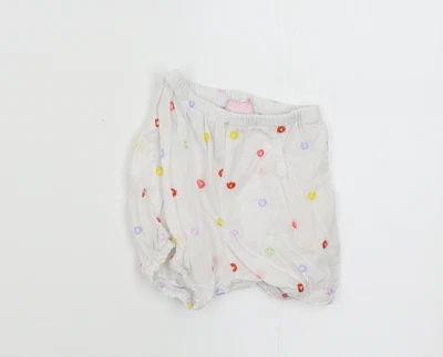 £4 • Buy Marese Girls White  Cotton Cropped Trousers Size 6-9 Months   - Shorts 