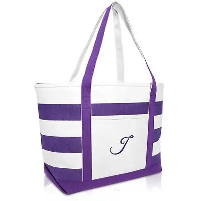 Dalix Monogrammed Beach Bag And Totes Personalized J Purple • $20