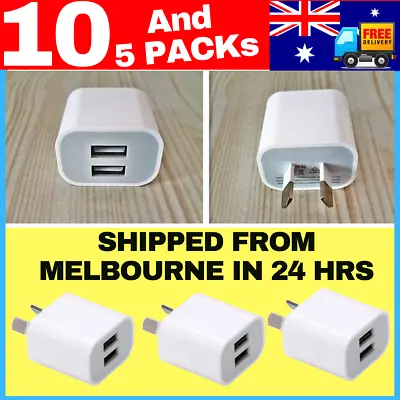 $24.95 • Buy ⚡️ 10 PACK 5 5V 2A Dual USB AC Wall Charger HOME Power Adapter AU Plug Phone 5PC