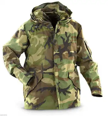 Army Ecwcs Cold Weather Parka Us Woodland Camo Outdoor Jacket Small Reg • £86.17