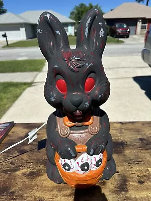 Vintage Horror Easter Bunny Rabbit 19  Blow Mold Yard Decoration Hand Painted • $60